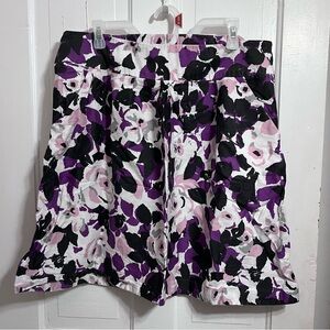 ⚡️ Fashion Bug Abstract Floral Skirt in Purple and Pink